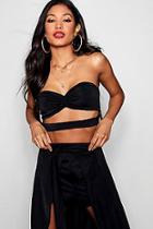 Boohoo Emma Knot Front Bandeau With Band