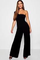 Boohoo Petite One Shoulder Cross Over Jumpsuit