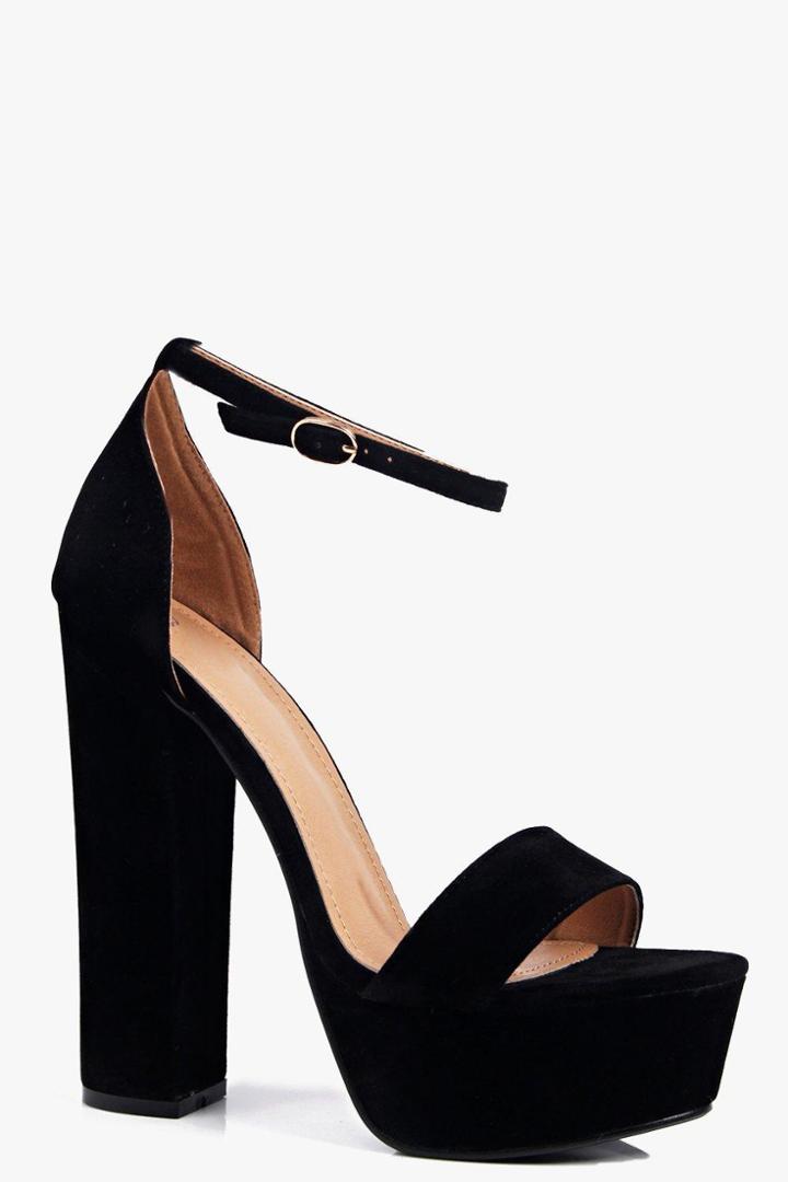 Boohoo Clara Skyscraper Platform Two Part Black