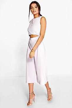 Boohoo Suri Cut Front Culotte Jumpsuit