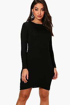Boohoo Nuala Long Sleeved Wrap Front Bodycon Dress