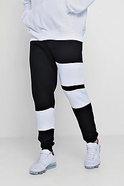 Boohoo Colour Block Panelled Skinny Fleece Jogger