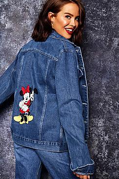 Boohoo Disney Mickey And Minnie Denim Jacket
