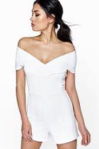 Boohoo Lexi Bardot Bandage Playsuit