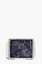 Boohoo Brushed Silver Square Ring