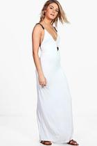 Boohoo Olivia Tassel Trim Strappy Midi Dress