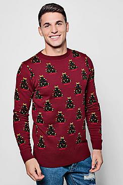 Boohoo Christmas Tree Jacquard Jumper