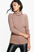 Boohoo Faith Turn Up Cuff Rib Knit Jumper