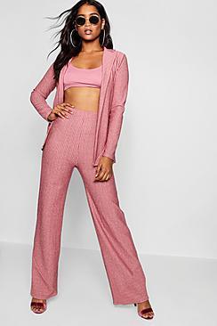 Boohoo Izzy Sparkle Stripe Wide Leg Trouser