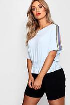Boohoo Plus Ruched T Shirt With Sports Trim