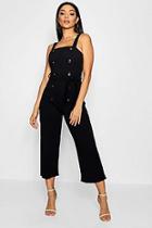 Boohoo Button Detail Square Neck Jumpsuit