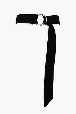 Boohoo Rachel Long Line Suedette Circle Belt