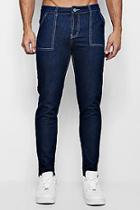 Boohoo Skinny Fit Rigid Jeans With Worker Detailing