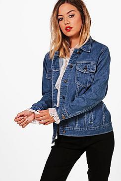 Boohoo Petite Marie Oversized Denim Jacket