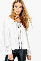 Boohoo Imogen Crochet Ladder Detail Blouse