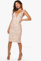 Boohoo Boutique Lace Off The Shoulder Midi Dress