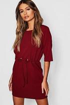 Boohoo Gathered Eyelet Waist Mini Dress