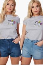 Boohoo Hetty Twin Pack Denim Mom Shorts - Save 20% Blue