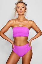 Boohoo Larnaca Ribbed Bandeau Bikini
