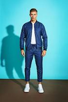Boohoo Windowpane Check Smart Bomber Jacket