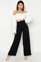Boohoo The Tailored Belted Wide Leg Trouser