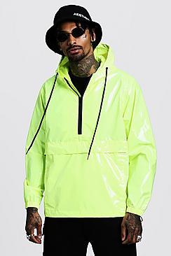 Boohoo High Shine Overhead Half Zip Cagoule