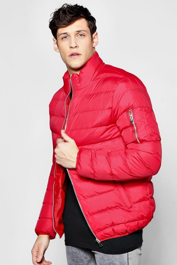 Boohoo Padded Ma1 Jacket Red
