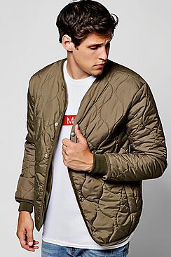 Boohoo Khaki Onion Quilted Jacket