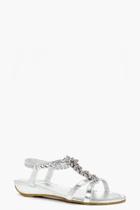 Boohoo Natalie Metallic Embellished Sandal Silver
