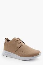 Boohoo Wool Look Lace Up Trainer