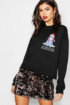 Boohoo Disney Eeyore Christmas Crop Sweat