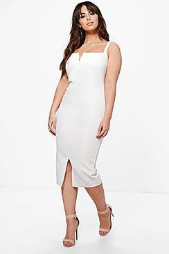 Boohoo Plus Amber Split Front Midi Dress