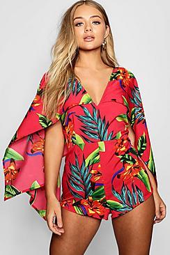 Boohoo Kimono Sleeve Playsuit