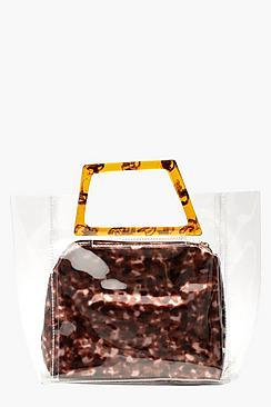 Boohoo Resin Effect Clear Pouch Bag