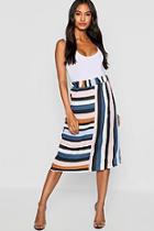 Boohoo Stripe Cut Out Midi Skirt