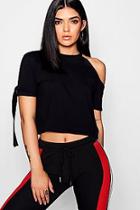 Boohoo Cut Out Shoulder T-shirt