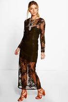 Boohoo Boutique Maya Lace Barely There Maxi Dress