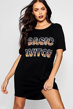 Boohoo Halloween Basic Witch Tee
