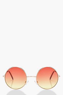 Boohoo Erin Ombre Coloured Lens Round Sunglasses