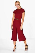Boohoo Zoe Capped Sleeve Chain Detail Jumpsuit