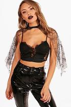 Boohoo Lace Mesh Cape