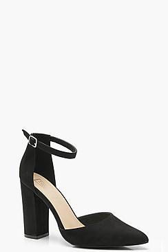 Boohoo Jayne Wide Fit Pointed Toe Block Heels