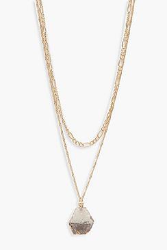 Boohoo Clear Crystal Layered Necklace