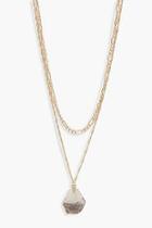 Boohoo Clear Crystal Layered Necklace