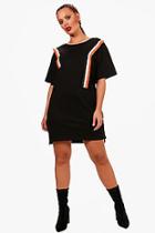 Boohoo Plus Alexis Stripe Tape T Shirt Dress