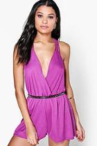 Boohoo Alex Strappy Wrap Front Playsuit