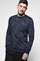 Boohoo Space Dye Crew Neck Sweater With Pocket