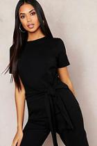 Boohoo Tie Waist T-shirt
