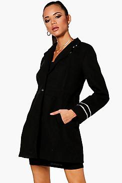 Boohoo Katie Military Wool Look Coat