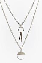 Boohoo Tegan Key Pendant Layered Necklace